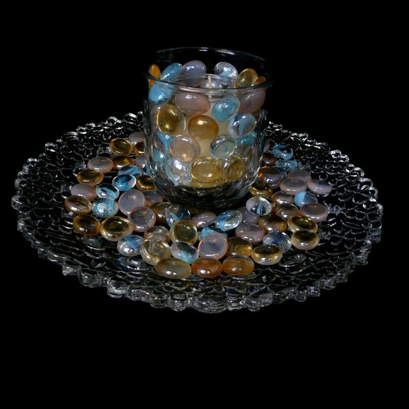 PartyLite Glass Hydrangea 3 Wick Candle Plate - Picture 4 of 4